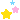 Small pixel icon of alternating pink, yellow and blue stars.